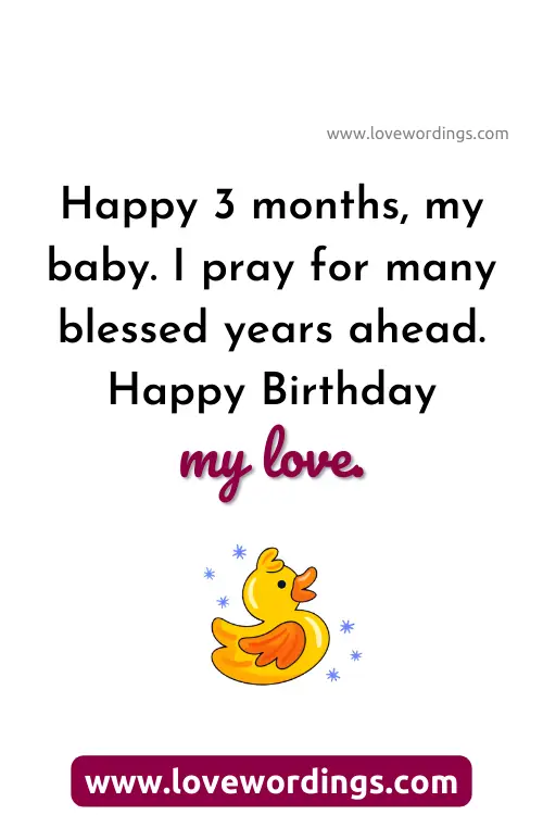 Happy 3rd Month Birthday Prayers