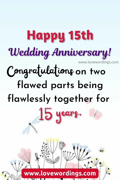 15th Wedding Anniversary Card Wordings
