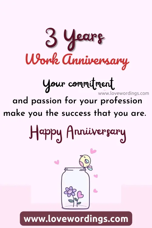 3 Years Work Anniversary Messages