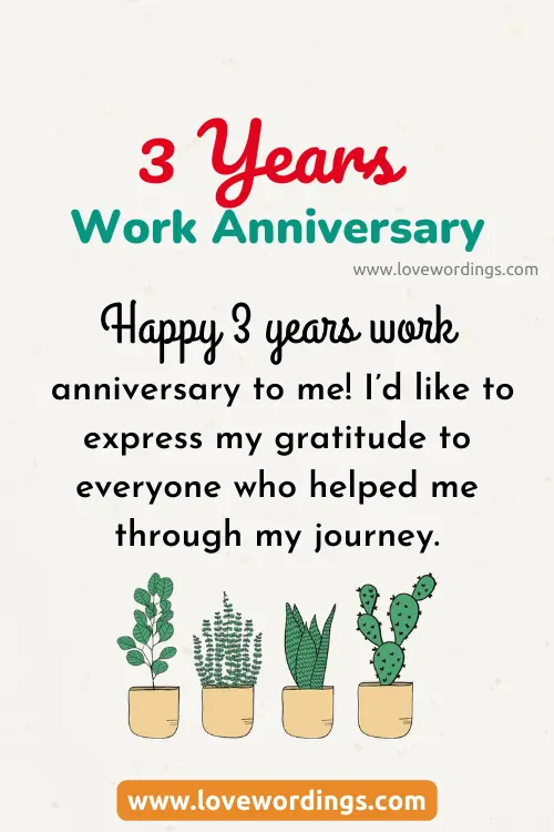3 Years Work Anniversary Quotes For Self