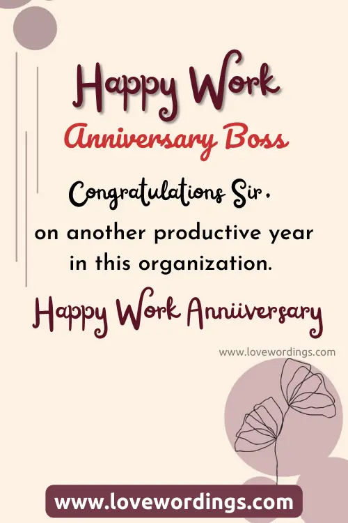 Congratulations Work Anniversary Wishes To Boss