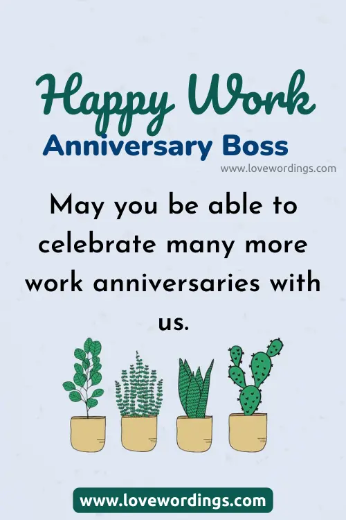 Happy Work Anniversary Greeting For Boss