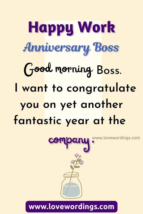 Happy Work Anniversary Wish Pic For Boss