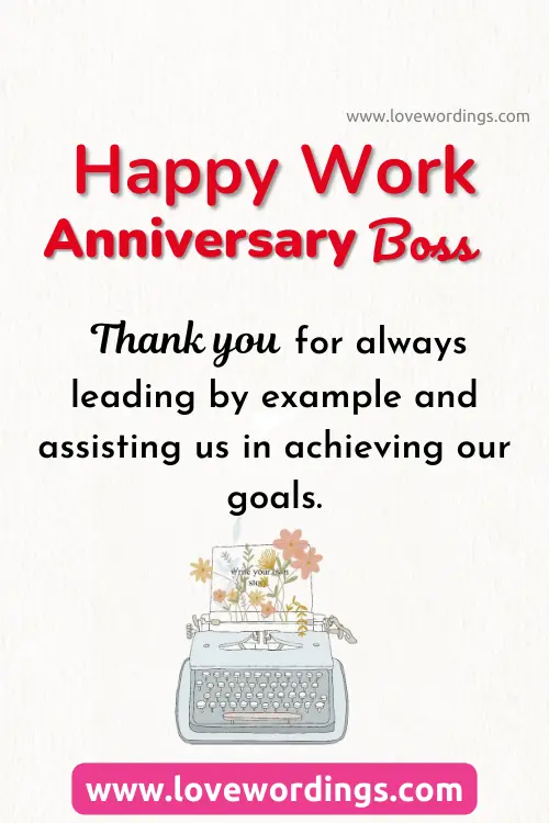 Work Anniversary Wishes For Boss