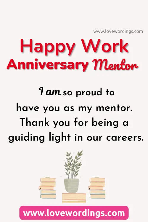Work Anniversary Wishes For Mentor