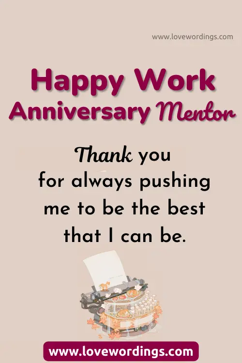 Work Anniversary Wishes To Mentor