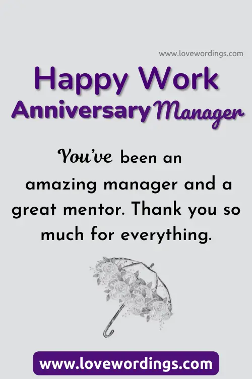 Work Anniversary Messages For Manager
