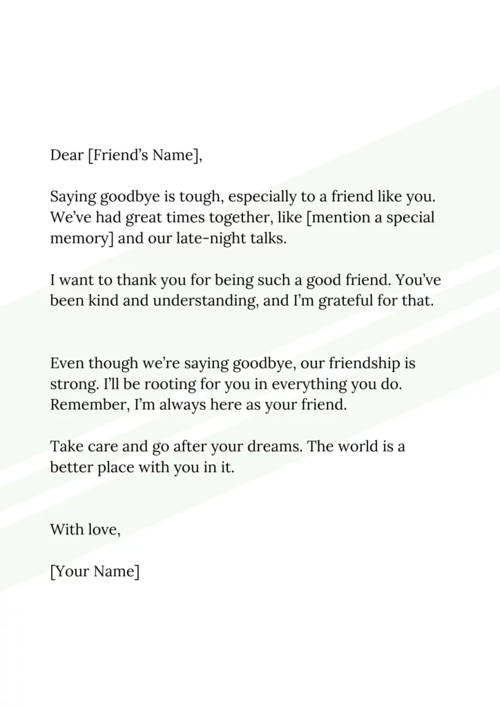 Best Emotional Goodbye Letter To Best Friend
