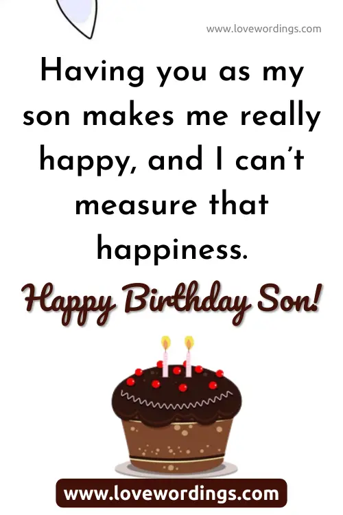 Long Birthday Greetings to Son From Mom